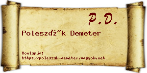 Poleszák Demeter névjegykártya